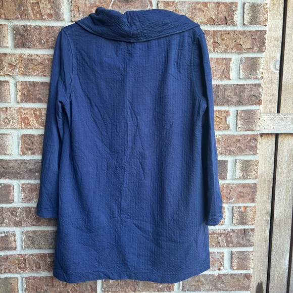 Soft surroundings navy Blue Cowl Neck Tunic with Pocket size L - Picture 5 of 6